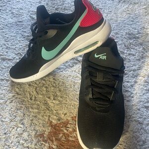 Nike Air Black with Teal and Red Accents